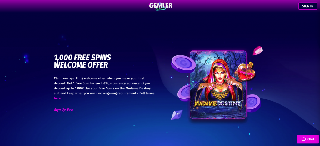 Gemler casino 1000 free spins